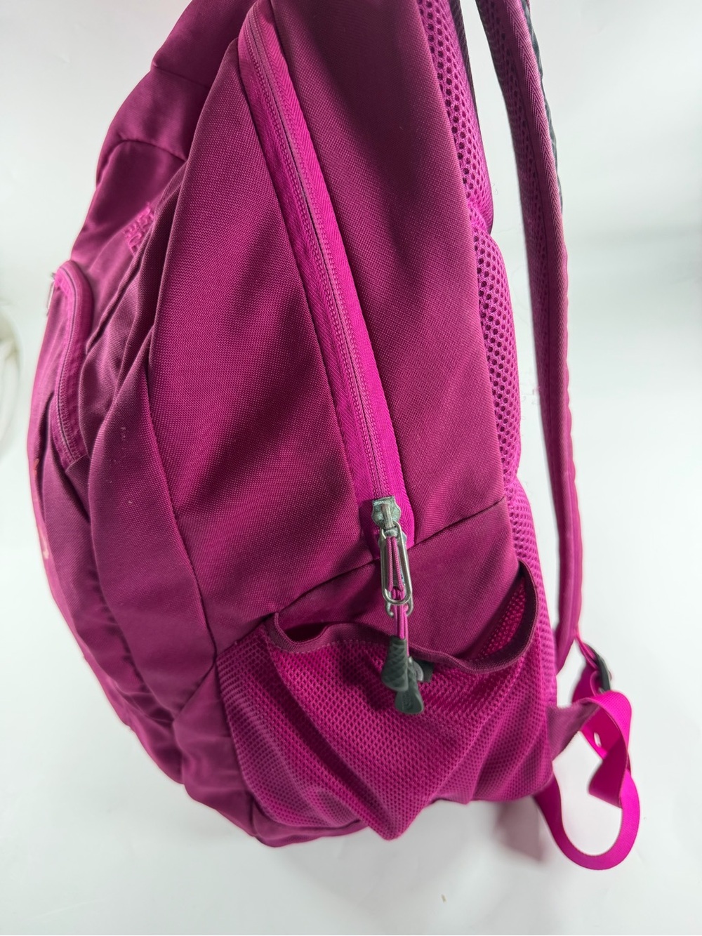 The North Face Haystack Backpack Pink Bird Print School Laptop Travel Bag - Picture 7 of 11